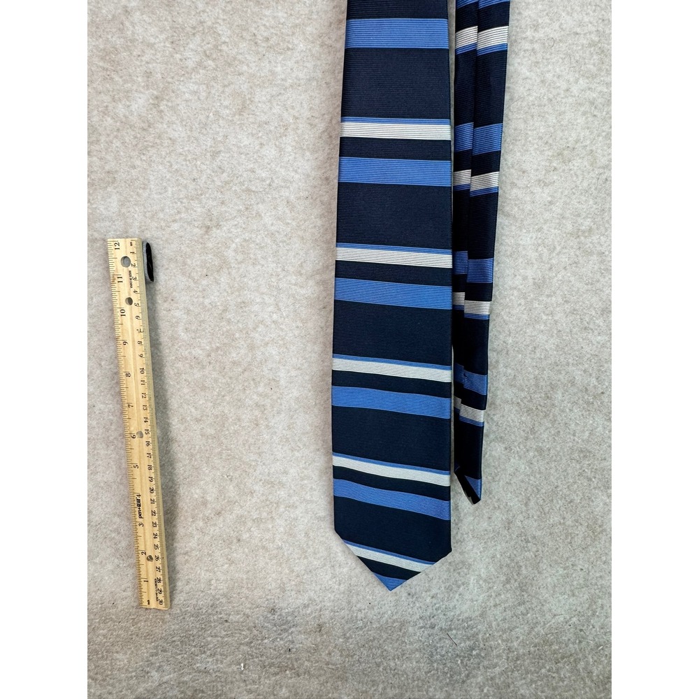Brooks Brothers Striped Silk Tie Blue White Black Men's‎ Necktie